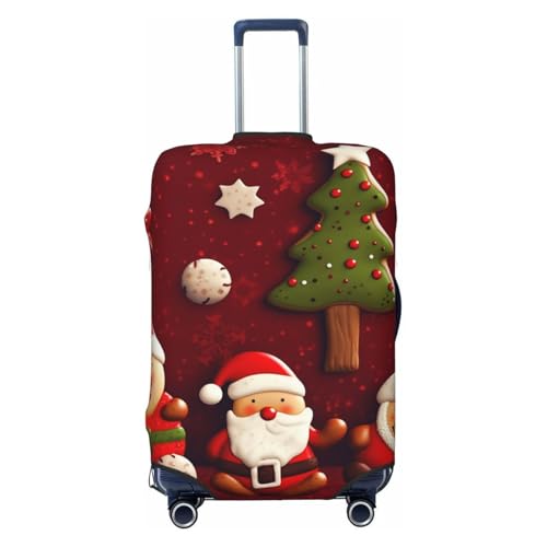 Travel Luggage Cover Fashion Suitcase Protector Happy Christmas Spandex Baggage Covers Washable Suitcase Covers Anti-Scratch Luggage Cover Protectors Fits 18-32 Inch Suitcases X-Large