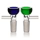 Green bong bowl+Blue bong bowl Glasbong-Kopf 14.4 mm 2 Pack - Steckkopf Chillum Adapter Zubehör Köpfchen Head Aufsatz Bowl Männlich Gelenk Für Wasser Glasrohr Tupfen Rig (14mm Bong bowl)