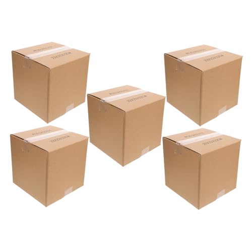 DIYEAH 5 piezas Unidades Cajas de Cartón Cuadradas Extra Resistentes para Embalaje y Envío Cajas Medianas para Mudanza y Almacenamiento Diseño Robusto para Uso Múltiple