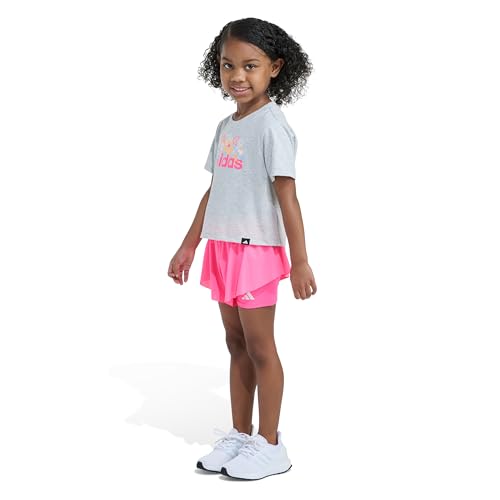 Image of adidas Baby Girls' Tee and Flowy Short Set