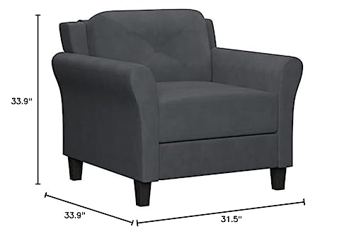 Sillón Plegable Microfibra Gris oscuro miniatura 3