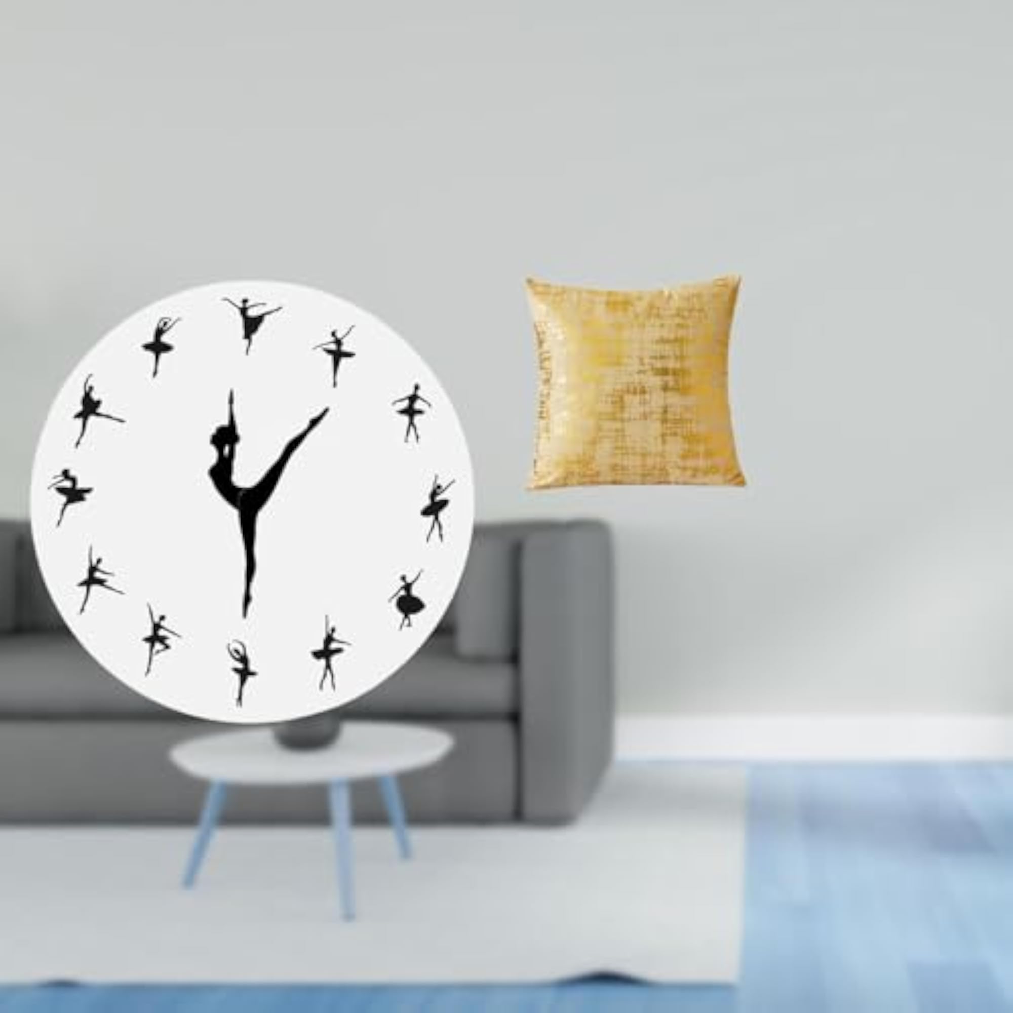 Ballet Dancing Girl Silent Mute Wall Clock for Home