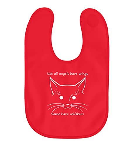 Bavoir bébé Chat Ange rouge en taille unique pour les repas animés