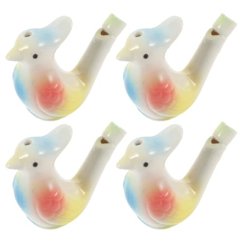 VOSAREA 4 Pack Porcelain Water Bird Whistles - Perfect for Adults and - Ideal for Birdwatching Outdoor Activities and Fun Whistle for All Ages