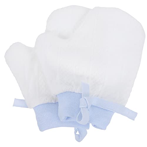 BESPORTBLE 1 Pair Biting Finger Hand Scratch Mittens Babies Sleep Stop Infants Newborn Gloves Protective Glove Finger Sleeves Mitts Nylon Blue