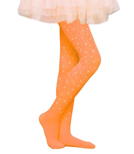 Image of VINICUNCA Girls Sparkle Rhinestone Tights Ultra-Soft Footed Dance Stockings Cospaly Accessories