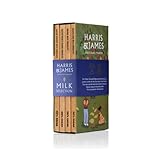 Harris & James Milk Chocolate Bar Library Pack, 4 Flavours of Milk Chocolate, Marvellous Milk 40%, Salted Caramel 40%, Chocolate Orange 36%, Pecan & Raisin 36% (86g Bars)
