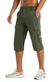 アウトドア ショートパンツ メンズ 七分丈 夏用 OD 3XL