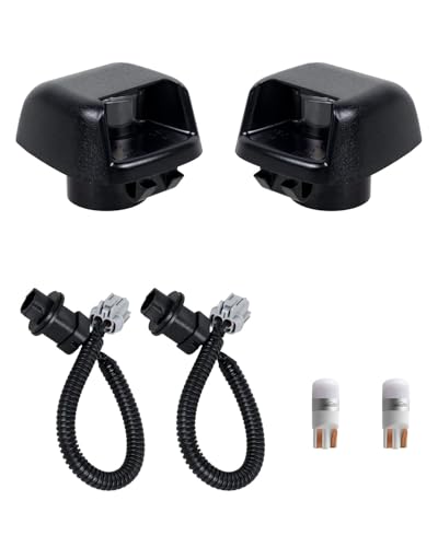 HERCOO LED License Plate Light Lens Tag Lights Rear Lamp Socket Wire Harness White Bulbs Assembly Compatible with Nissan Frontier Armada Titan Xterra, Suzuki Equator Pickup Truck