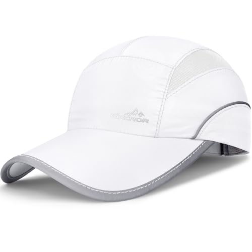 Image of GXCROR Quick-Dry Running Hat for Men & Women - UPF 50+ Breathable Mesh, Reflective Sports Cap for Outdoor, Hiking
