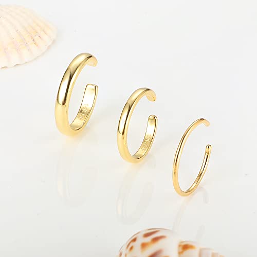 Haiaiso 14K Gold Filled Toe Rings Adjustable Toe Ring For Women Thin Toe Rings Open Band Toe Ring Summer Beach Foot Jewelry Set(2Mm) #TOP3