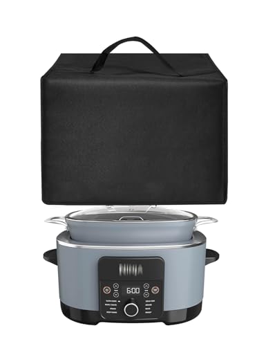 Cooker Dust Cover Heavy Duty Waterproof and Dustproof Multi-Purpose Cooker Cover Compatible with Ninja MC1001 Foodi Possible Cooker PRO 8.5-Quart Slow Cooker Oven Safe Black