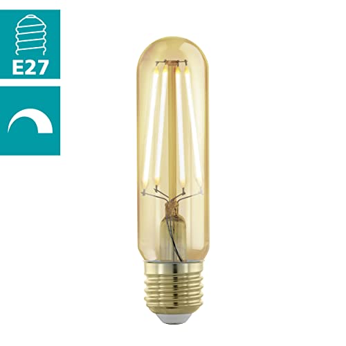 Eglo Dimmable E27 LED Tube, Golden Vintage Filament Light Bulb, Edison lamp for Retro Lighting 4 watt (Equivalent to 28 watt) - Image 2