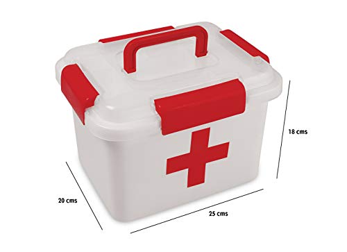 Image of aaKaR Sonal - Multi Purpose Storage Box - Medical Box, First Aid, Jewelry, (Large, White)