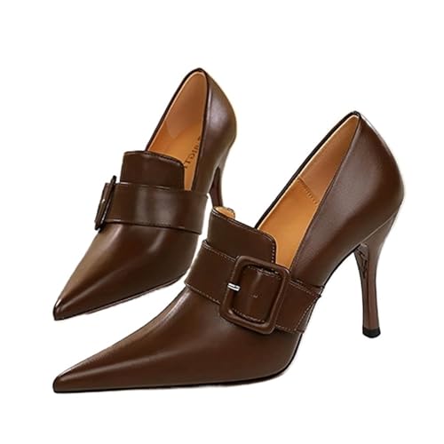 Escarpins de soirée avec talons fins et boucle de ceinture de haute manufacture