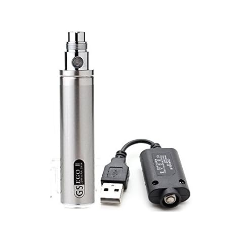 Silber GS eGo II 2200mAh E-Zigaretten Batterie mit 3-Farben-LED-Anzeige Cover