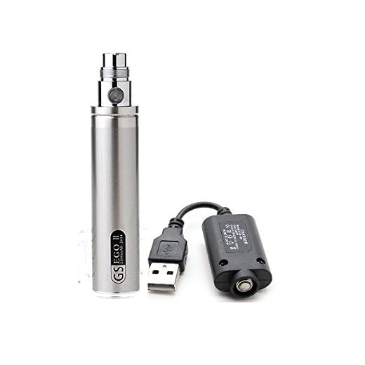 GS eGo II 2200mAh E-Cigarette e Cig Indicador LED de 3 colores Batería y cargador USB, sin nicotina y tabaco (plata)