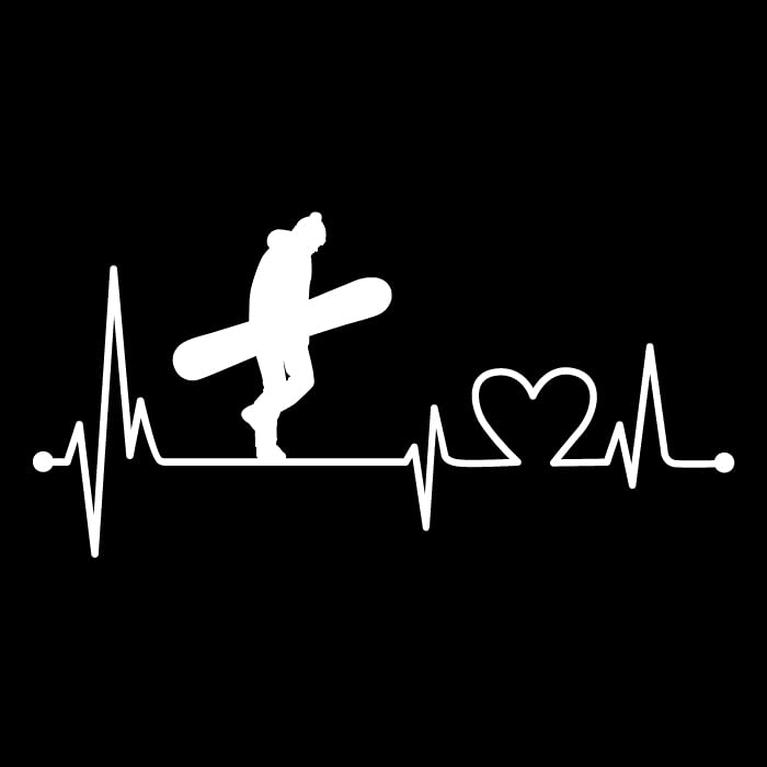 Snowboard Board Sticker Board Cool Heart Car Auto Silhouette Sticker Stylish Cute Waterproof Emblem Accessory Brand Outdoor Goods Miscellaneous Goods Funny _1385 (White)