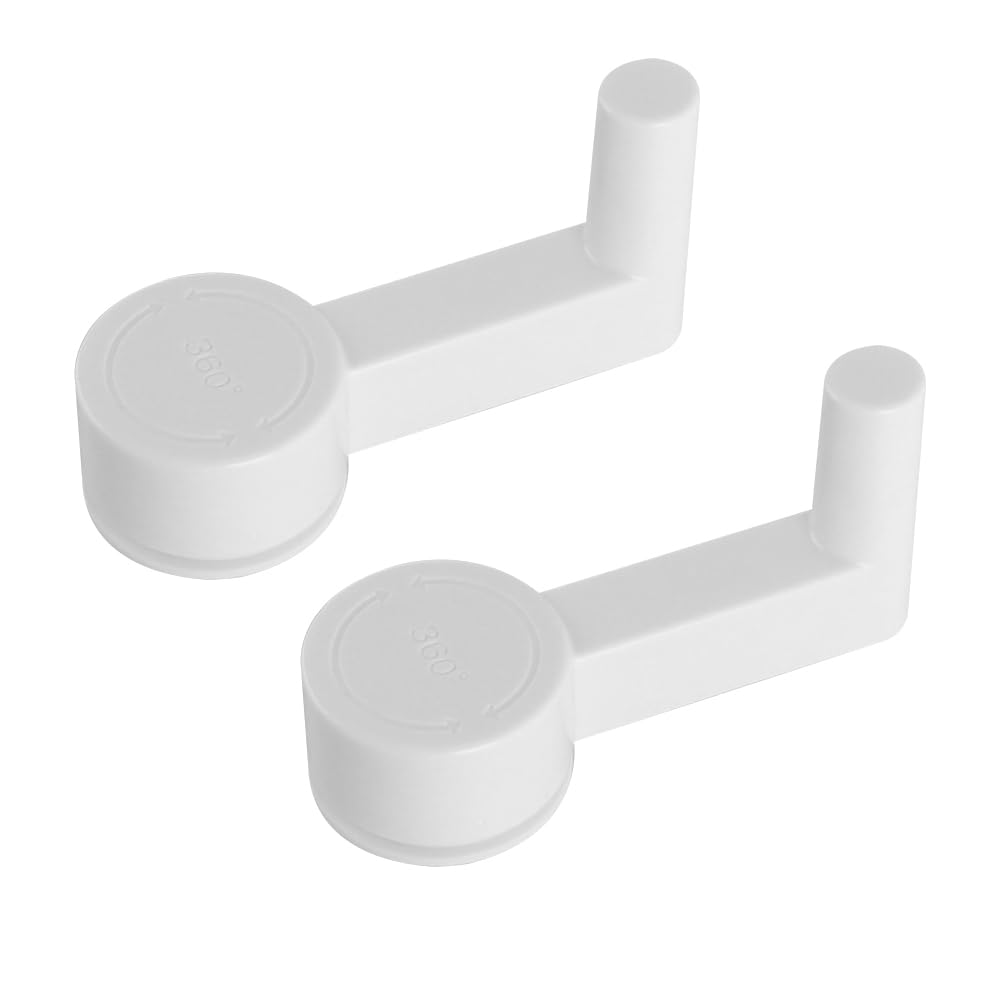 VOANZO 2 Piece Door Handle Lock Door Blocker White Door Lock Without Drilling Bedroom Door Lever Lock Pet Proof Door Opener Latch