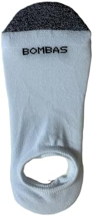 2 PACK Bombas Womens Cushioned No Show Socks,(White,Medium)