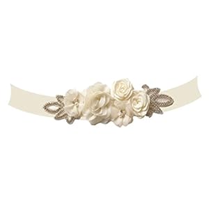 BESTOYARD Bruidsjurk riem bruidsjurk sjerp met rozenparel en strass (Creamy White)
