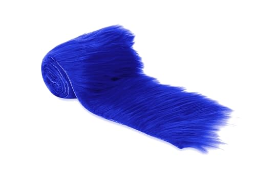 FabricLA Royal Blue Shaggy Plush Faux Fur Strips - Craft Fur for Gnomes, Cosplay, and DIY Projects | 4" X 60"