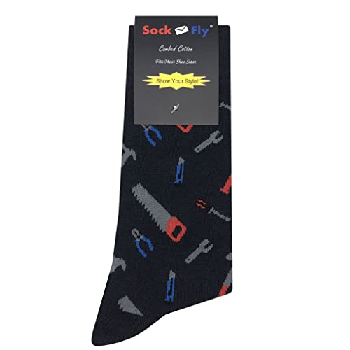 Tool Dress Socks Funny Novelty Crazy Fun Design Men Size 8-12 Cotton Casual Crew Colorful Funky Fancy Socks Gift for Men4
