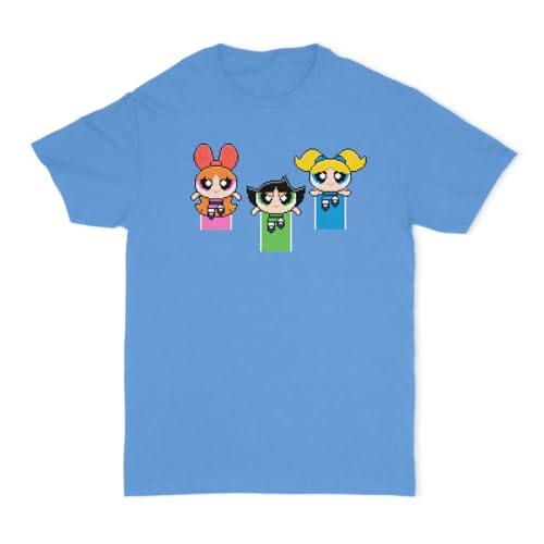 Pixoworld Camiseta de Manga Corta, 100% Algodón, Ropa Unisex para Hombres y Mujeres en 5 Tallas. Modelo Supernenas. (FR/ES, Letras, L, Regular, Regular, Azul)