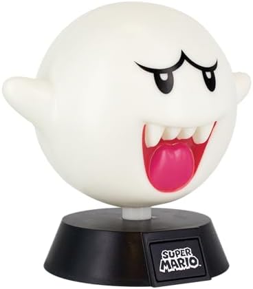 Paladone Super Mario Icons Boo Light – 10cm LED Character Light, Battery Powered, Official Nintendo Merchandise