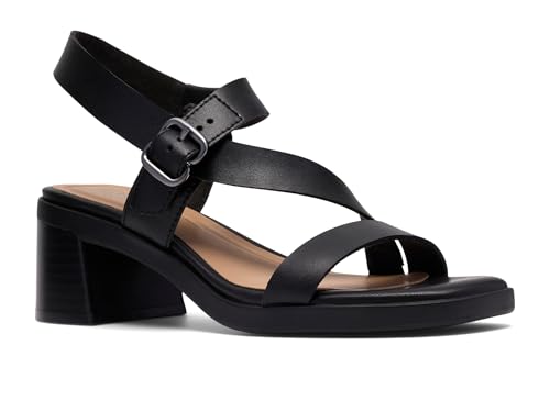 Sandales à talons Clarks Jaylan Sol en cuir noir pour femme et pieds larges en taille 7.5 Wide