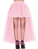 Noomlfish Girls High Low Long Tutu Skirts Kids Tulle Party Maxi Skirt, Light Pink, Size 4T Years
