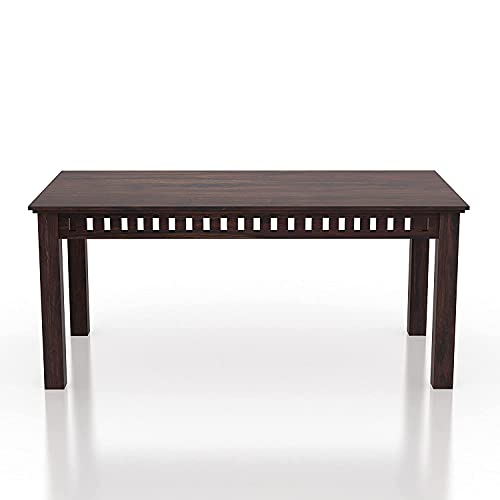Image of SHRI MINTU'S ART Solid Sheesham Wood Dining Table 6 Seater | Six Seater Dinning Table with 4 Chairs & 1 Bench for Home | Dining Room Sets for Kitchen & Restaurants | Chairs with Cushion | Walnut Brown