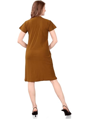 Image of Printed Knee Length Pocket Night Dresses for Women | Cat Lovers | Premium Soft Cotton Nighty | Sky Blue