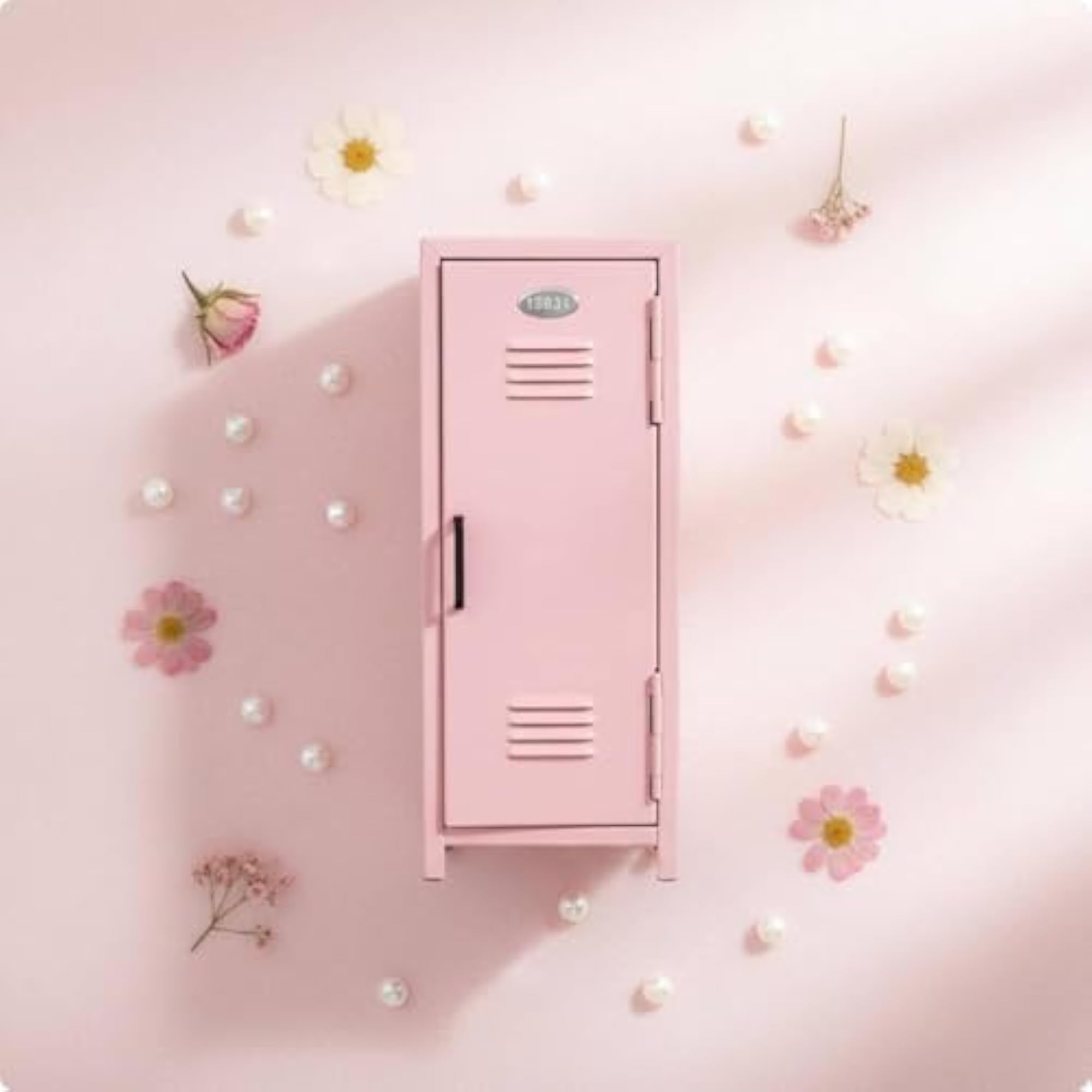 Compact Pink Lockable Desktop Organizer for Girls