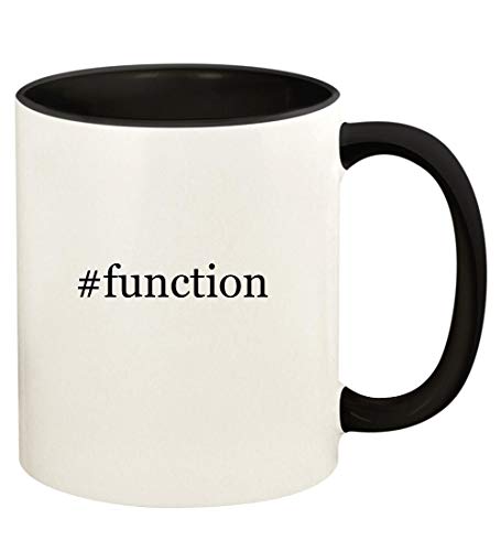 #function - 11oz Hashtag Ceramic Colored Handle and Inside Coffee Mug Cup, Black