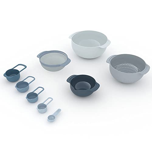 Joseph Joseph Nest 9 Piece Compact Food Preparation Set with Mixing Bowls, Measuring cups, Sieve and Colander, Space Saving, Blue by Joseph Joseph - Image 2