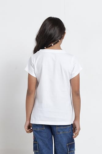 Image of Under Fourteen Only Girls Cotton Tops Collection - Round Neck, Crop Top, Full & Half Sleeve, Drop Shoulder, Ruffle Sleeve, Graphic Printed, Embroidered & Slub Knit Styles
