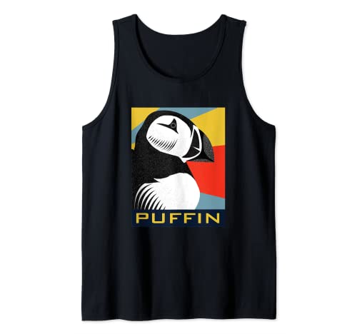 Vintage Retro Silhouette Puffin Camiseta sin Mangas