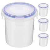 INOOMP 4 Stück pack Tragbare Müslibecher mit Deckel aus Pp und Silikon 500ml Frühstücksbehälter Dicht für Küche und Kühlschrank Transparentes Design
