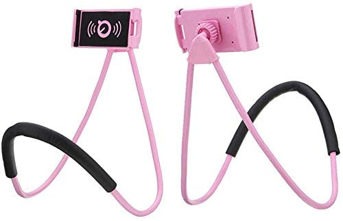 Universel Support de Téléphone Portable,Accrochant Support Téléphone Portable Stand,Rotatif à 360 °, à Suspendre au cou, , Multi-Fonctions Flexible,Pour appareils mobiles 4-7.3 pouces(Rose) Cover