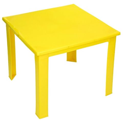 e2e Kids Children Plastic Home Garden Picnic Folding Foldable Table (Yellow) Cover