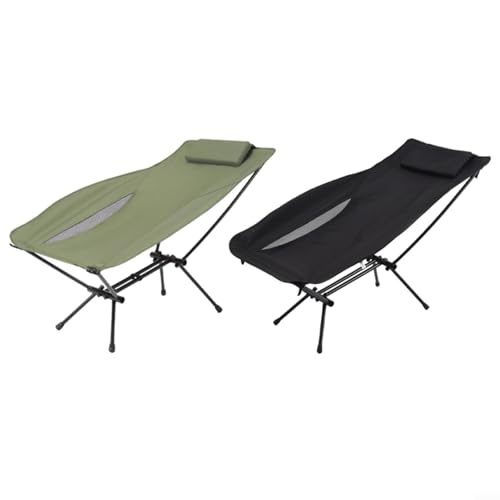 Chaise pliante de camping portable en aluminium noir léger