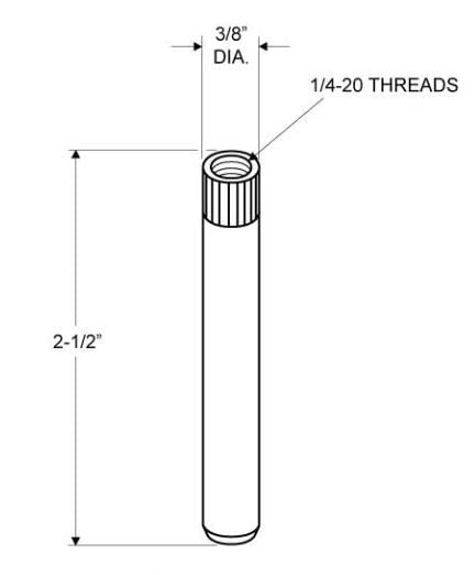 WRS 2-1/2 Inch Partition Hinge Pin, Nylon Blanco, 2-1/2 Pulgadas de Largo miniatura 4
