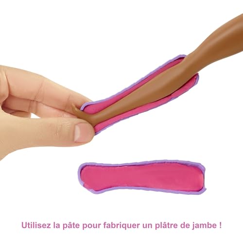 Barbie Métiers Coffret Clinique avec poupée docteure Brune et Plus de 30 Accessoires Dont 3 Pots de pâte à Modeler Emballage fermé Jouet pour Enfant HFT68 - vue 7