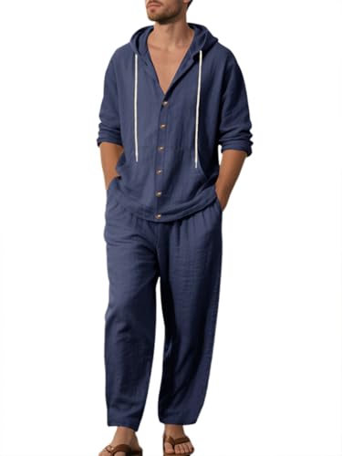 Pyjama en lin hommes Onsoyours pour des soirées d'été fraîches et un réveil tout en douceur