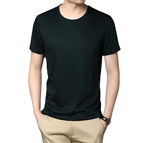 T-shirt en soie homme anti-chaleur à manches courtes col rond léger