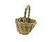 Melody Jane Dollhouse Wicker Woven Grass Basket Round with Handle Shop Garden Accessory
