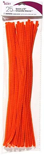 Cousin DIY Orange Chenille Pipe Cleaners, 6mm x 12 inch, 25 Pack