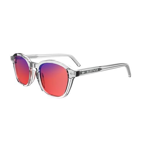 Image of Eclat Crystal White FL41 Tinted Blue Block Migraine Glasses for Migraine, Light Sensitivity, and Photophobia Relief