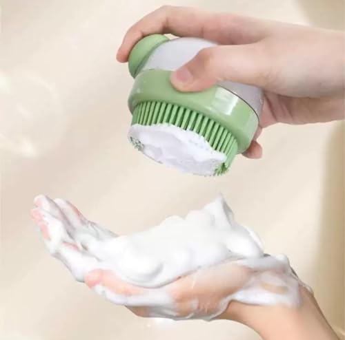 DCELLA Scalp Massager Brush with Soap Dispenser (Green) - Image 4
